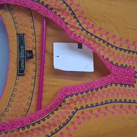 Love Stitch Boho Top Size Meduim #New PTP:20" Length:27" - Picture 3 of 8